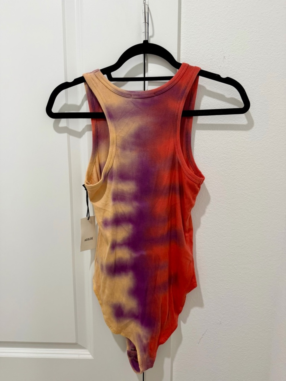 NWT AGOLDE Ribbed Tie-Dye Bodysuit in the Trip colorway - Picture 4 of 4